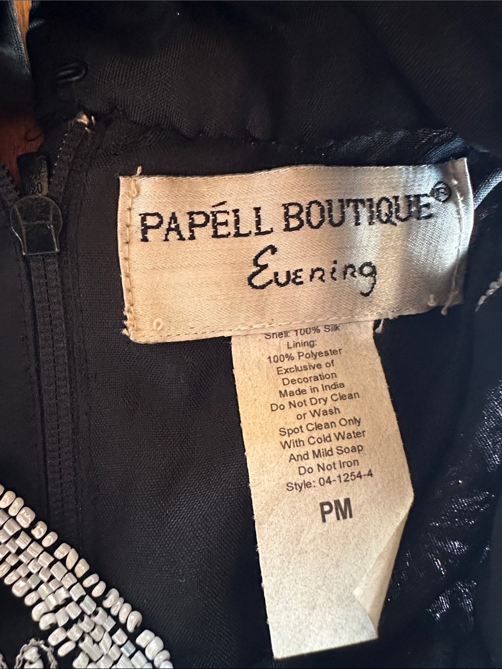 Papell Boutique Black Tank Top with Silver Bead Embroidery - Picture 5 of 5